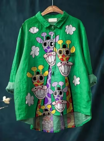 Sofía | Blusa colorida con estampado de jirafa
