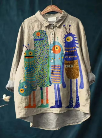 Sofía | Blusa con estampado de patrones