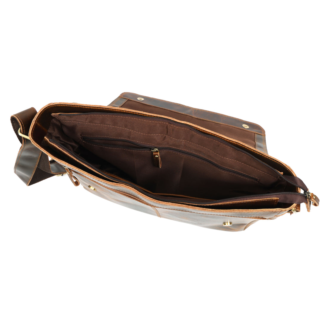 Bolsa mensajero Sawyer de cuero de búfalo para hombre
