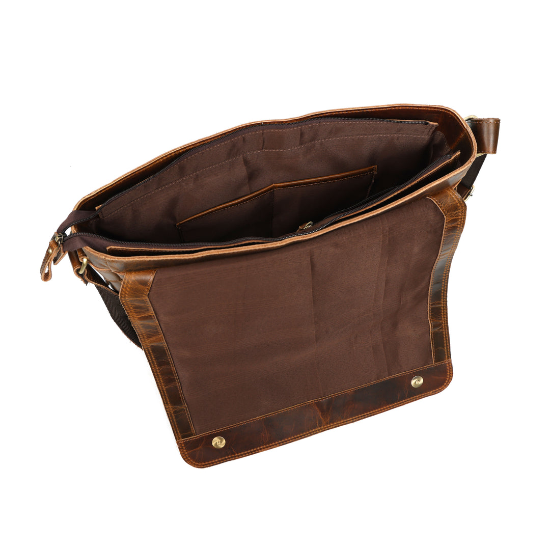 Bolsa mensajero Sawyer de cuero de búfalo para hombre