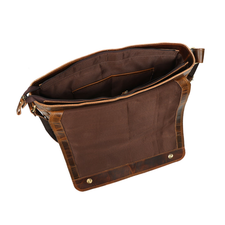 Bolsa mensajero Sawyer de cuero de búfalo para hombre