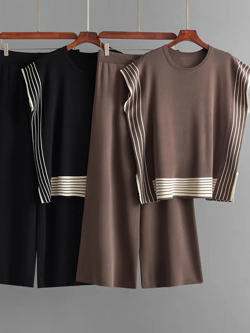 Sophie - Conjunto de Dos Piezas de Mujer con Diseño a Rayas y Combinado
