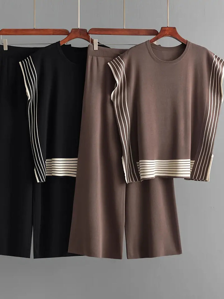 Sophie - Conjunto de Dos Piezas de Mujer con Diseño a Rayas y Combinado