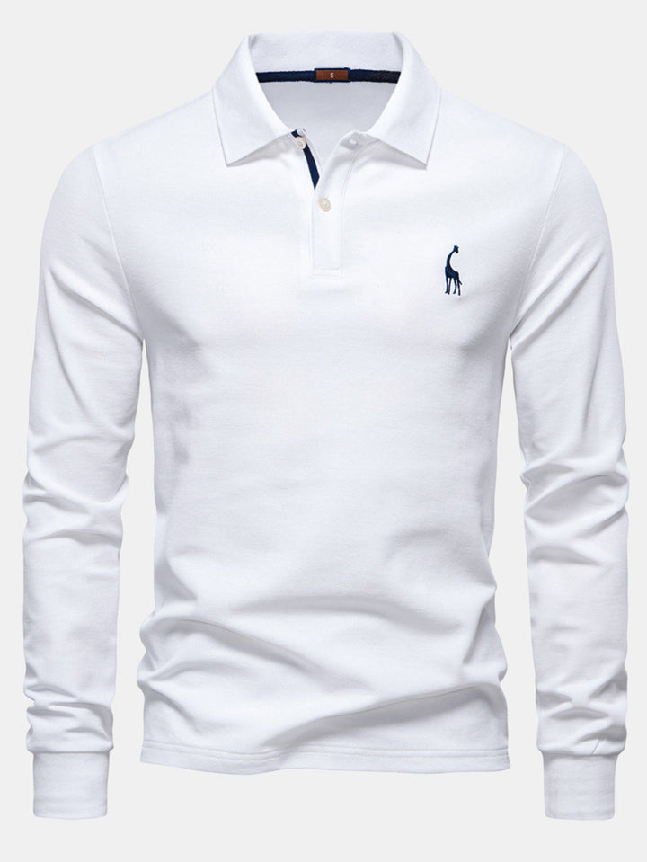 Polo de Manga Larga con Bordado de Jirafa