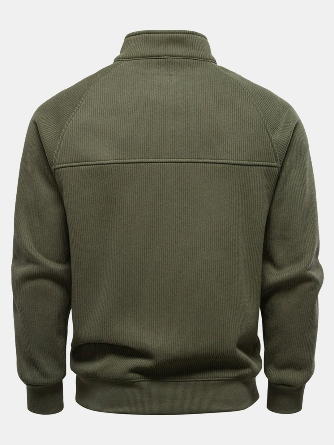 Sudadera con Cremallera a Cuarto y Mangas Raglán Acanaladas