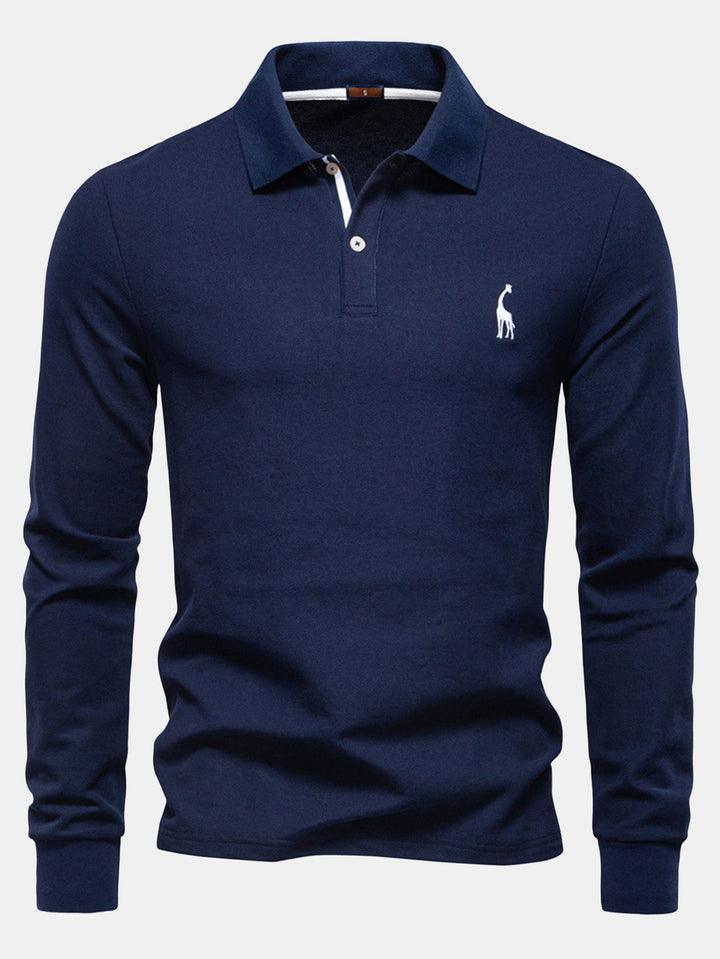 Polo de Manga Larga con Bordado de Jirafa