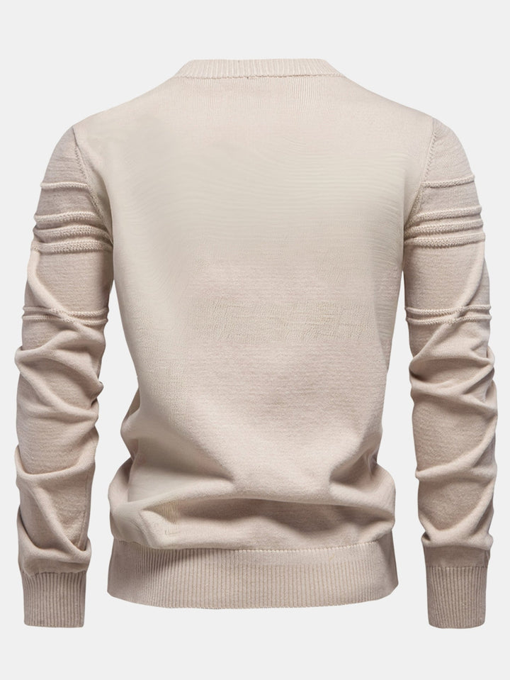 Suéter de Cuello Redondo con Jacquard a Rayas