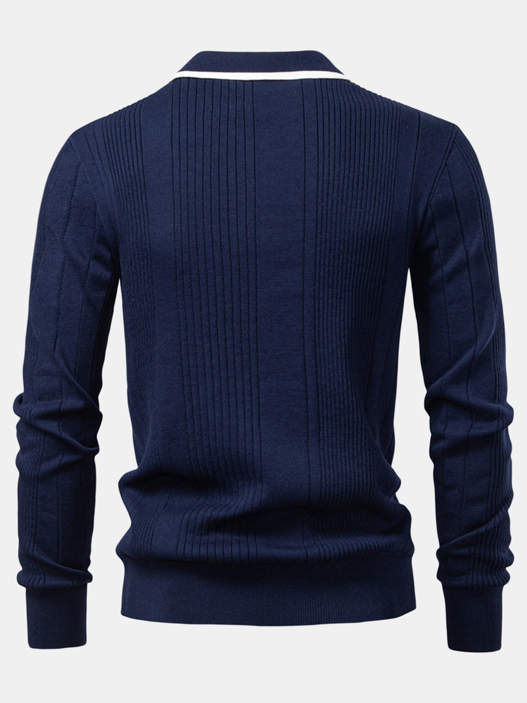 Polo de Manga Larga de Jacquard a Rayas Tejido