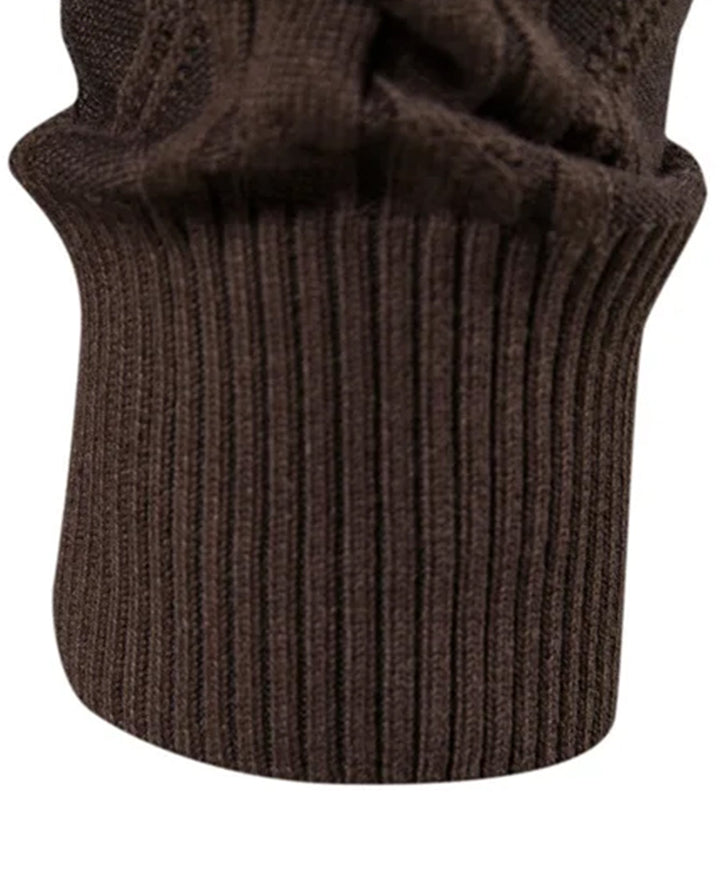Cárdigan de Punto Jacquard Geométrico con Cuello Chal
