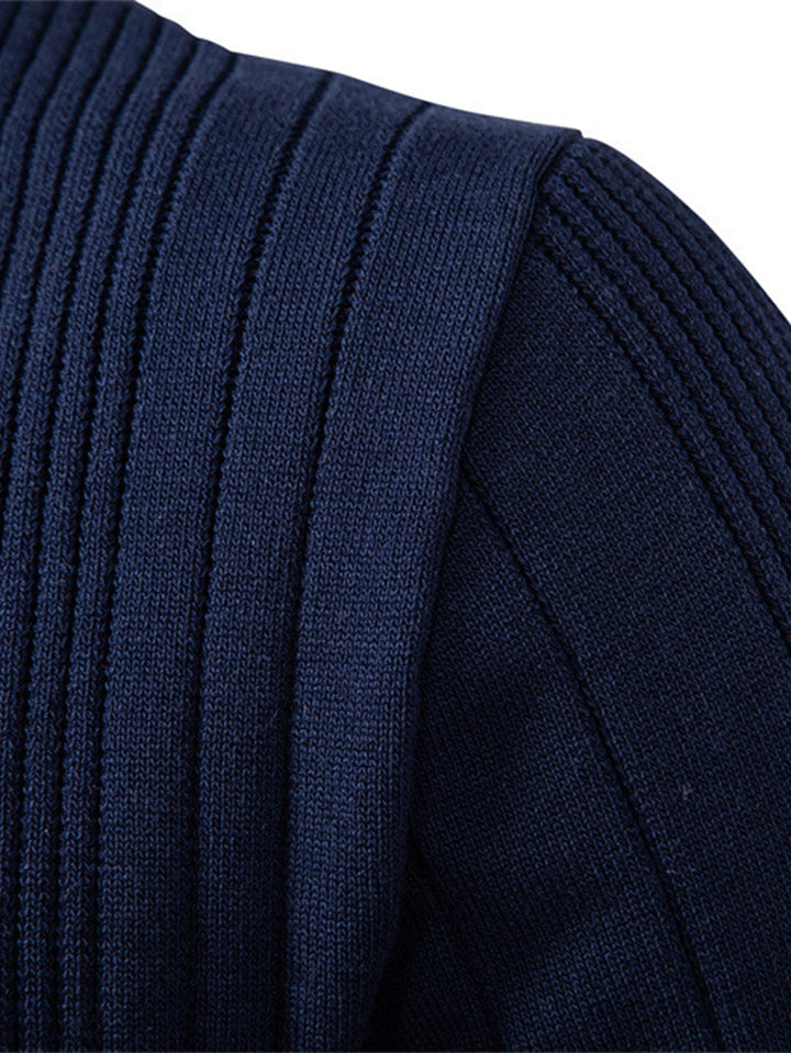 Polo de Manga Larga de Jacquard a Rayas Tejido
