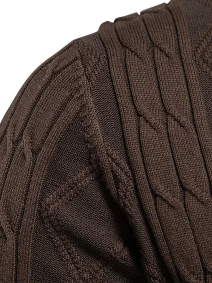 Cárdigan de Punto Jacquard Geométrico con Cuello Chal