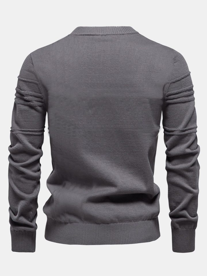 Suéter de Cuello Redondo con Jacquard a Rayas