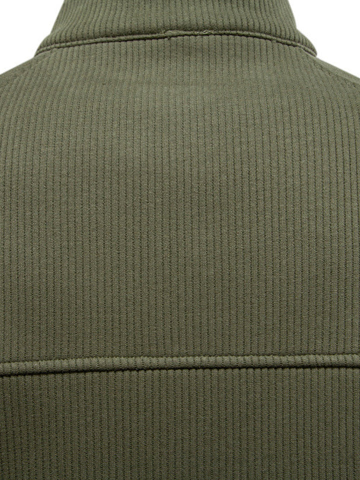 Sudadera con Cremallera a Cuarto y Mangas Raglán Acanaladas