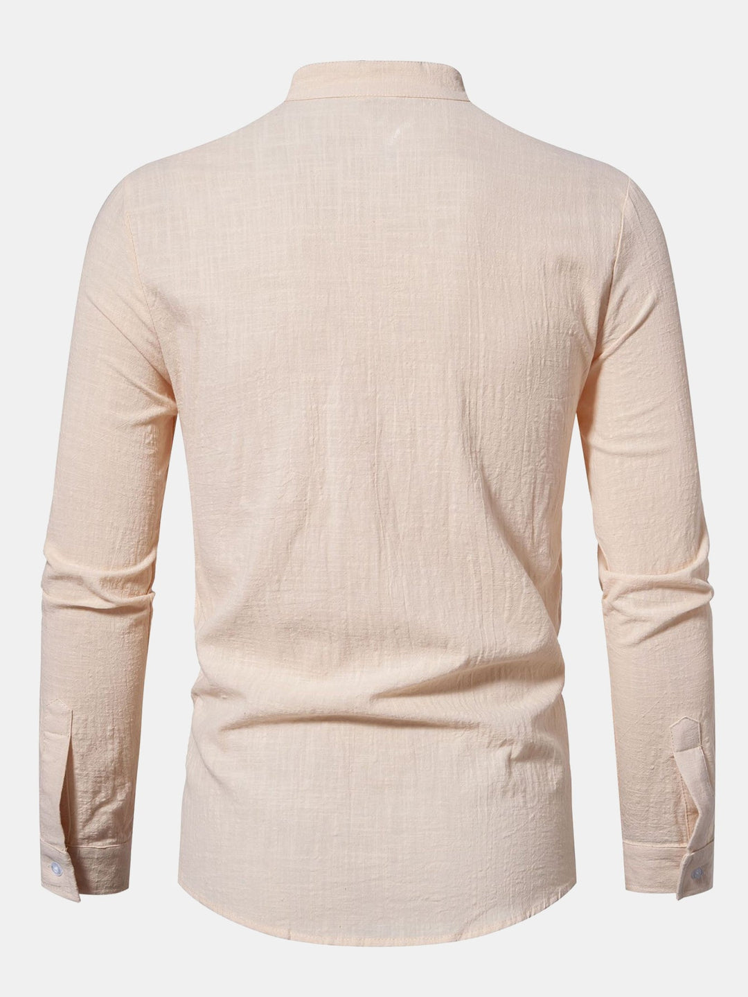 Camisa de Manga Larga con Cuello Alto de Look Lino