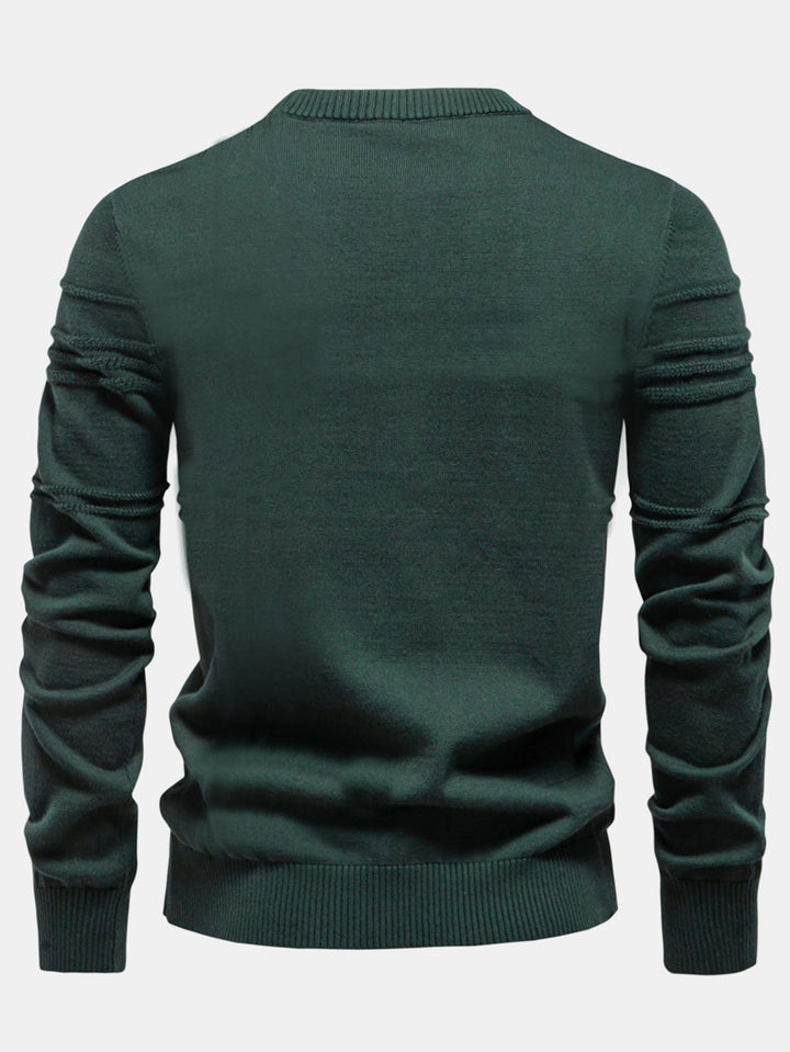 Suéter de Cuello Redondo con Jacquard a Rayas