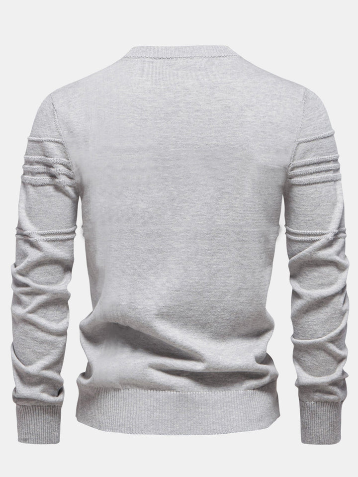 Suéter de Cuello Redondo con Jacquard a Rayas