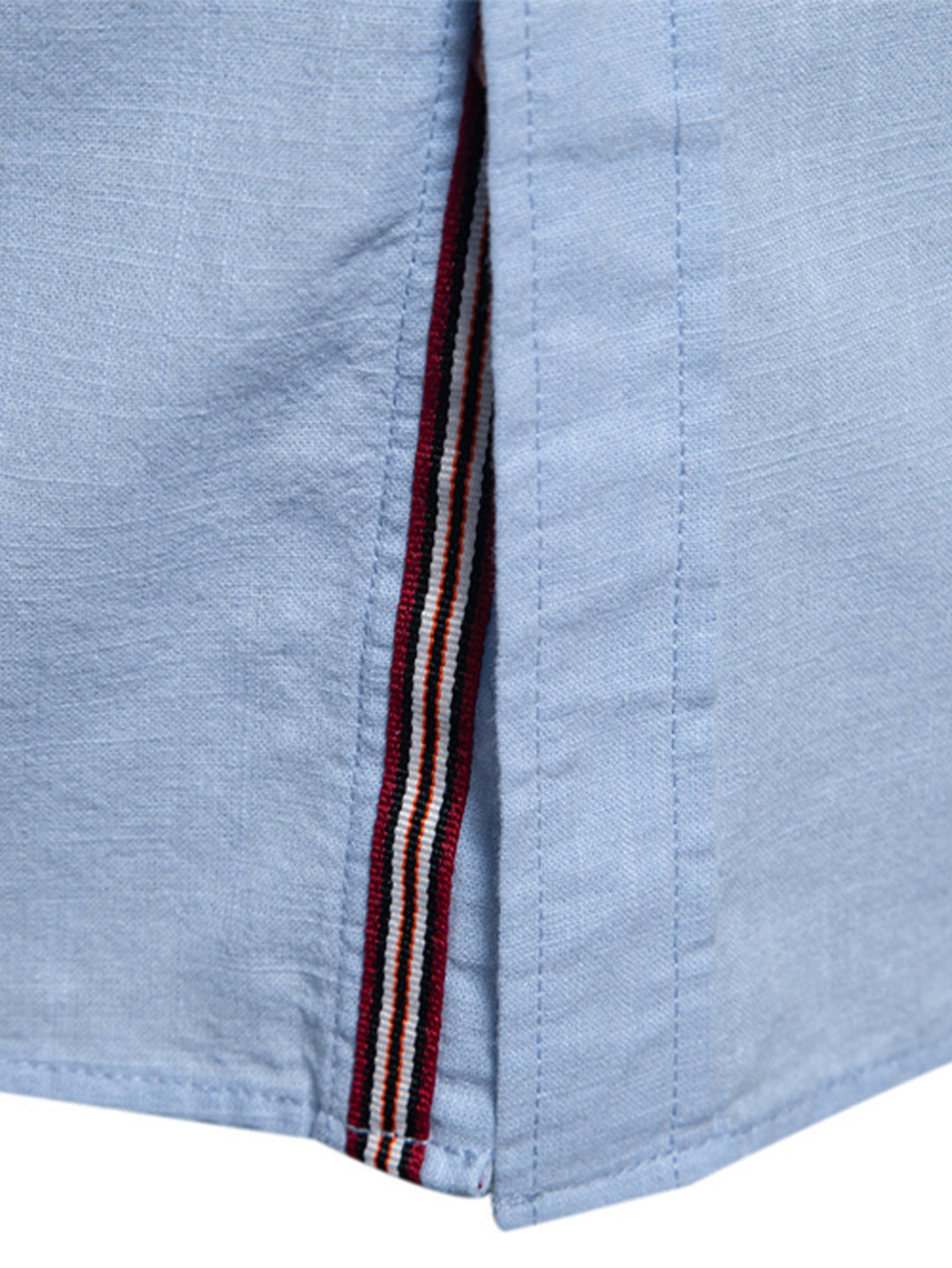 Chemise à manches longues avec col montant en look lin