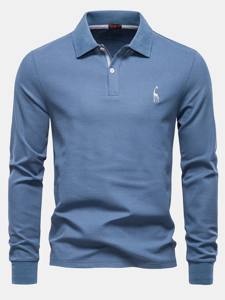 Polo de Manga Larga con Bordado de Jirafa