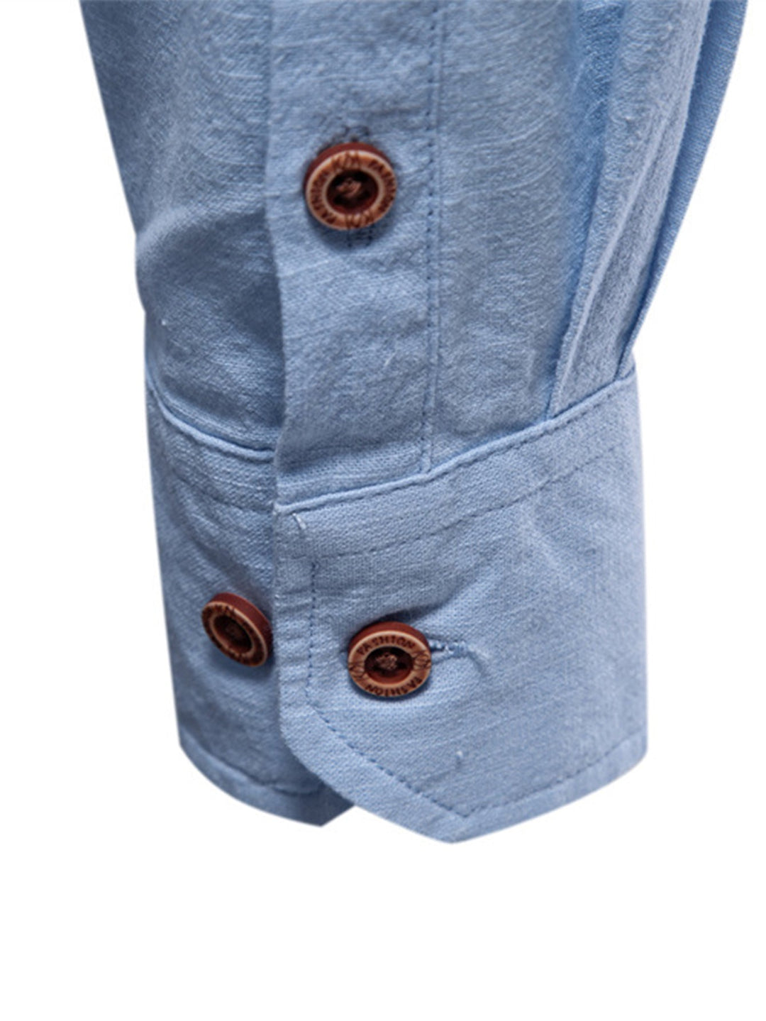 Chemise à manches longues avec col montant en look lin