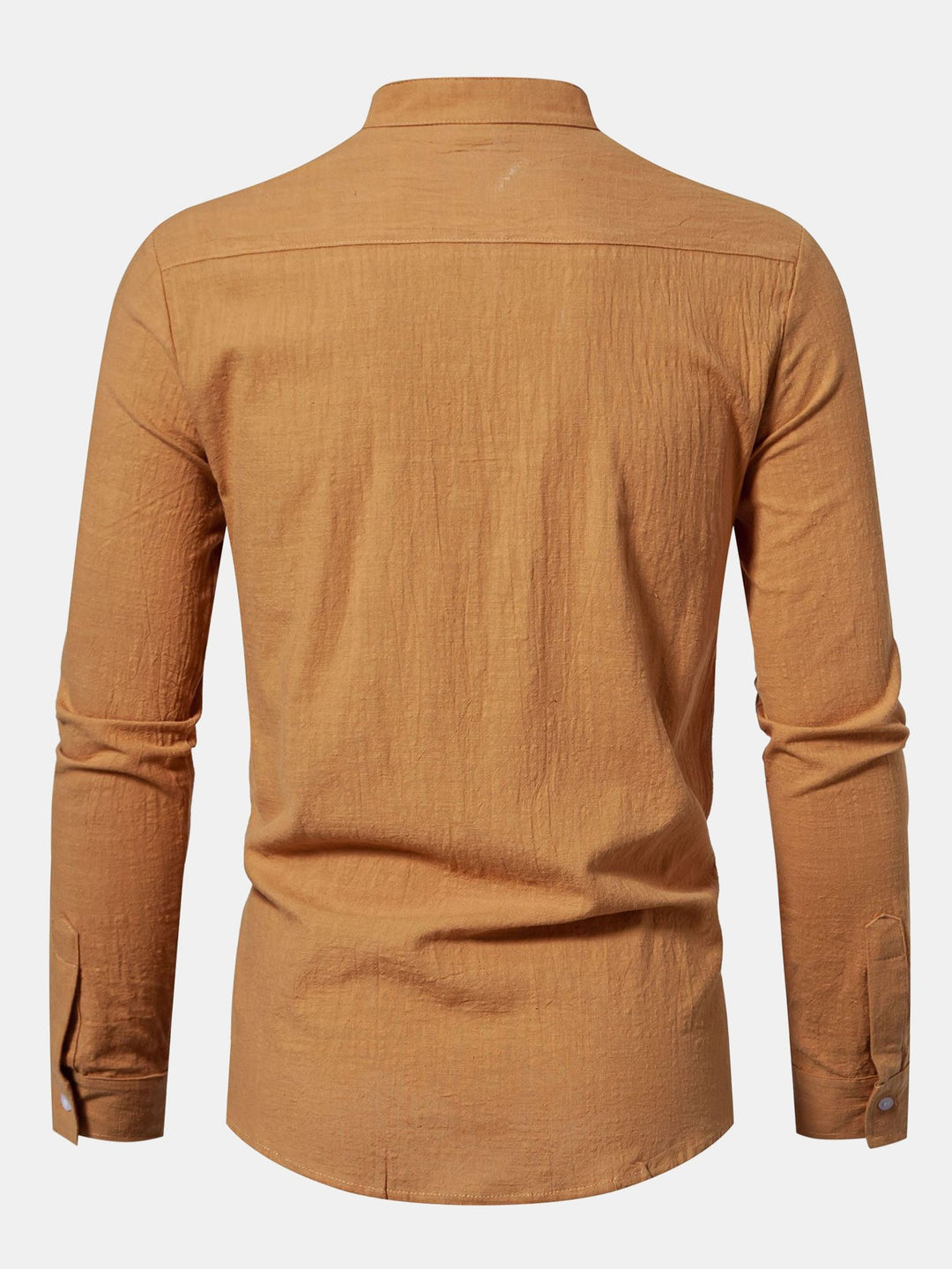 Camisa de Manga Larga con Cuello Alto de Look Lino