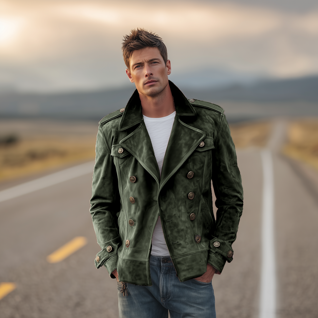 Chaqueta clásica retro de estilo occidental con solapa para hombre
