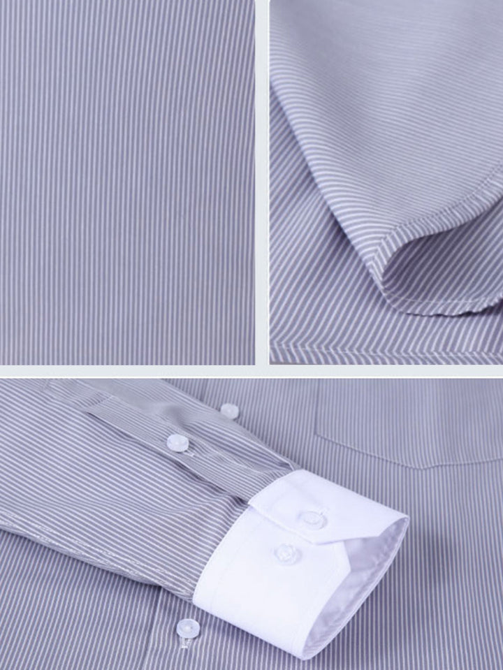 Chemise habillée à rayures avec col contrasté
