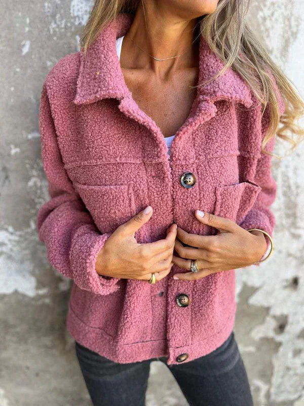 Zoe | Chaqueta de Lana Elegante y Corta con Cuello Envolvente