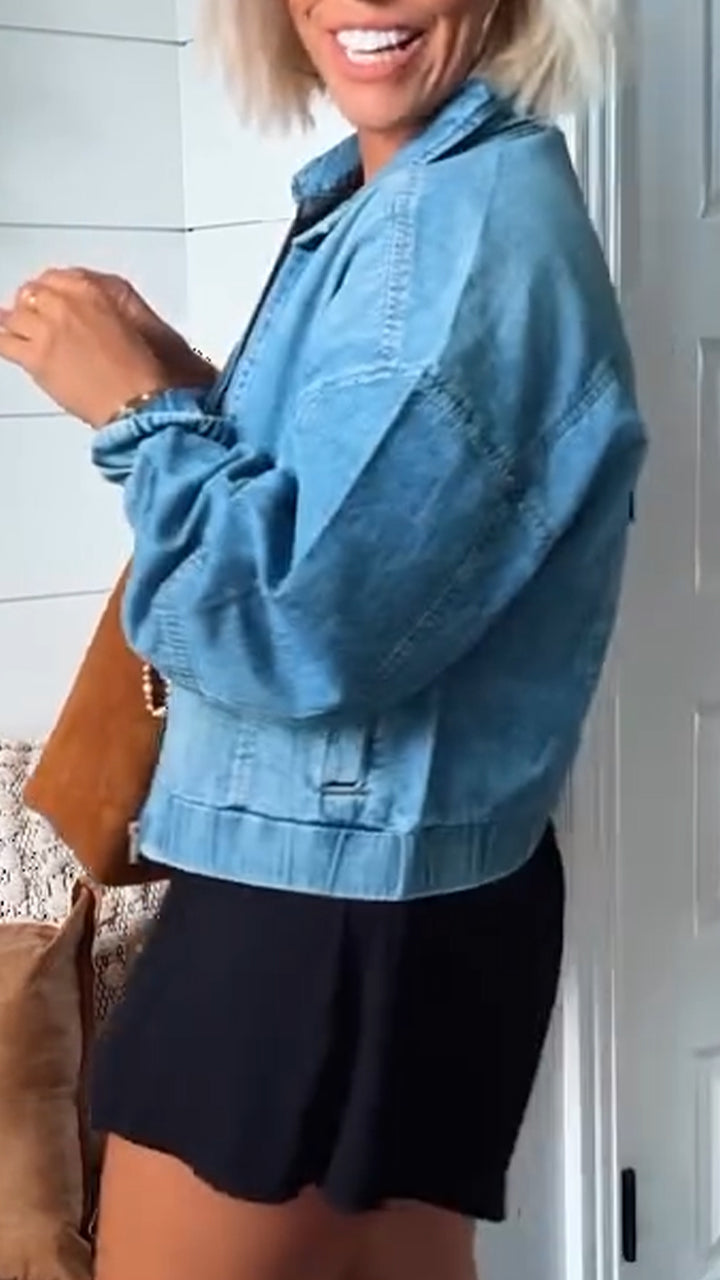 Valentina | Chaqueta de Mezclilla Atemporal con Cremallera