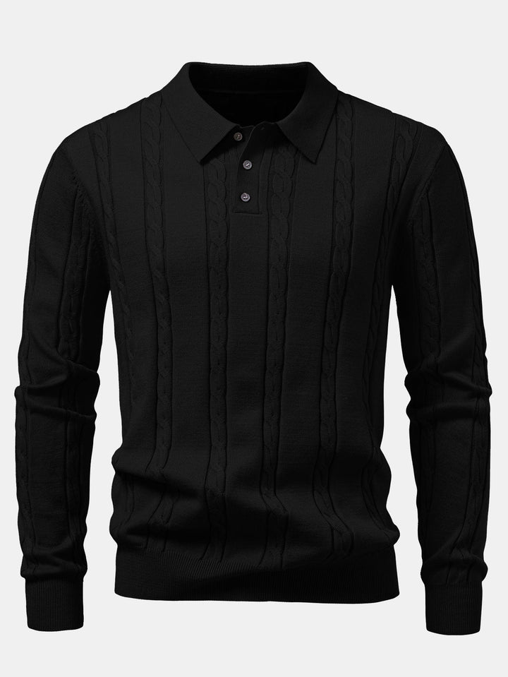 Polo de Punto Retorcido de Manga Larga