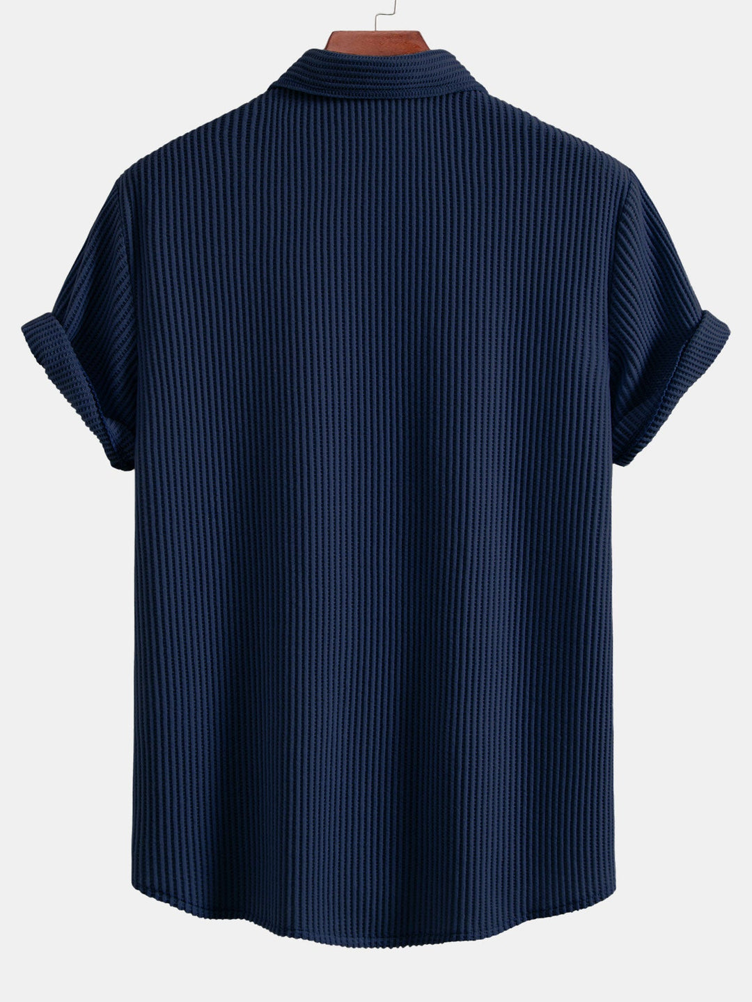 Camisa de Waffle con Botones y Pantalones de Waffle Tejidos con Cordón