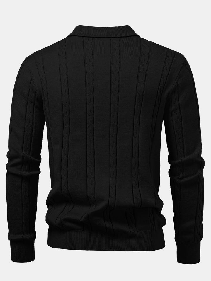 Polo de Punto Retorcido de Manga Larga