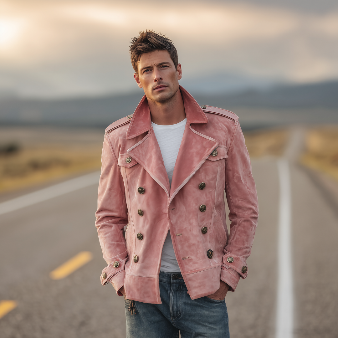 Chaqueta clásica retro de estilo occidental con solapa para hombre