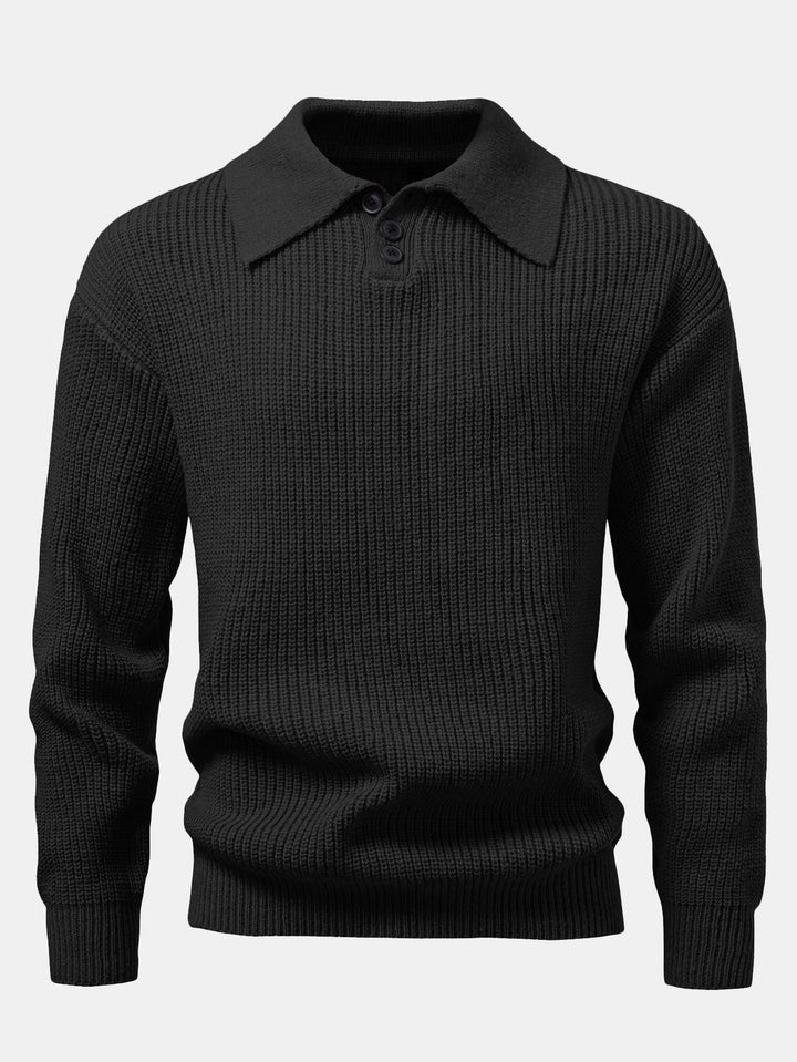Polo de Punto Texturizado de Manga Larga