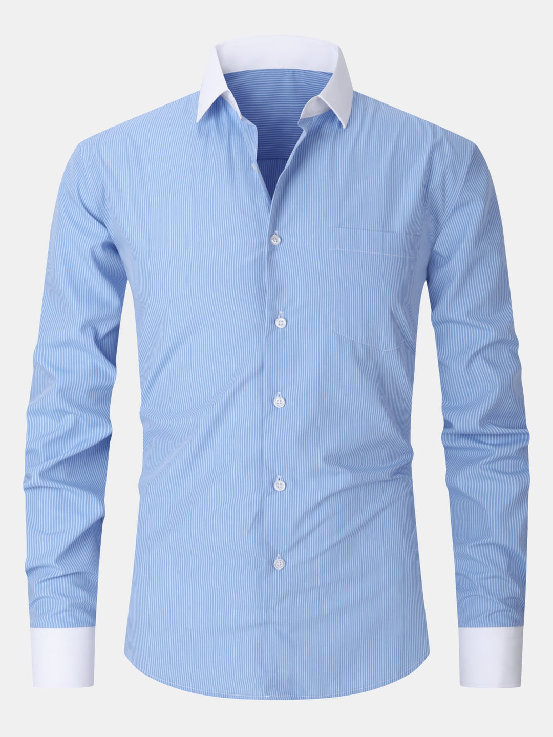 Chemise habillée à rayures avec col contrasté