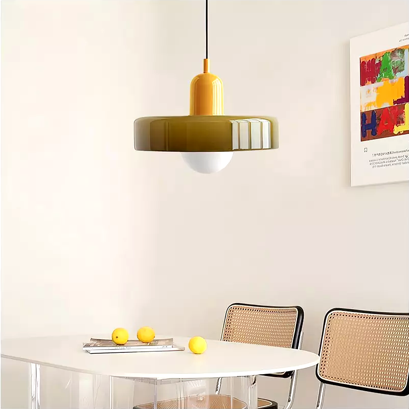 Glarefusion | Lámpara colgante LED de vidrio estilo Bauhaus moderno