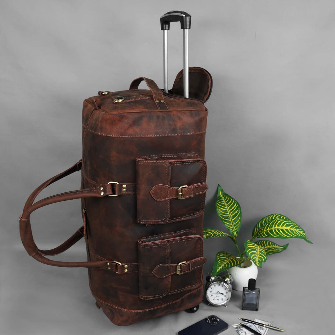 Bolsa de cuero Laurel con ruedas