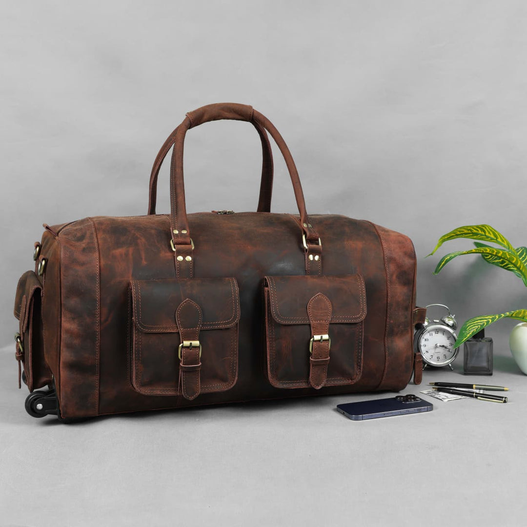 Bolsa de cuero Laurel con ruedas