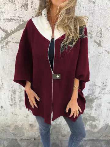 Alessia | Chaqueta con Cremallera Lateral y Cuello Alto