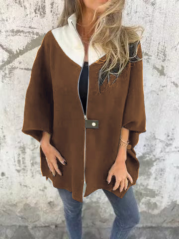 Alessia | Chaqueta con Cremallera Lateral y Cuello Alto