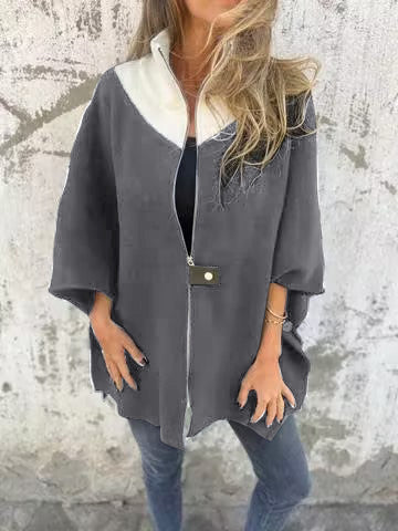 Alessia | Chaqueta con Cremallera Lateral y Cuello Alto