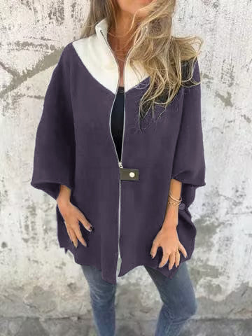 Alessia | Chaqueta con Cremallera Lateral y Cuello Alto