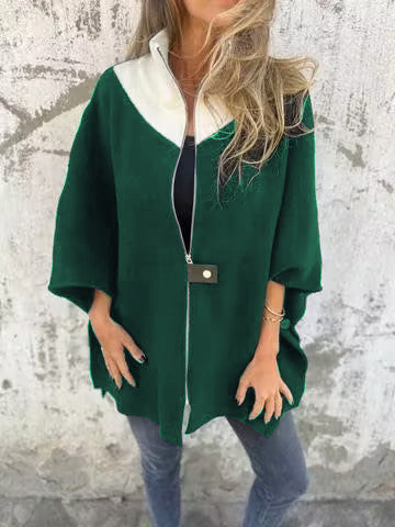 Alessia | Chaqueta con Cremallera Lateral y Cuello Alto