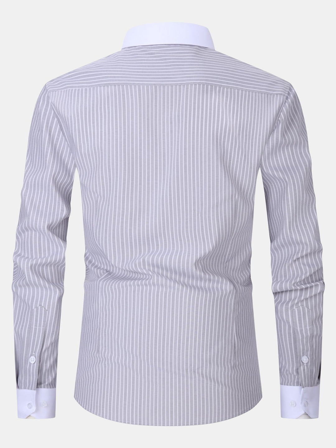 Chemise à Rayures avec Col Contrasté