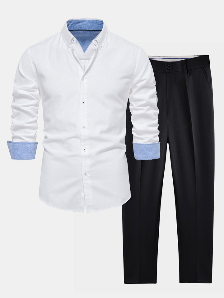 Camisa Oxford de Manga Larga con Botones