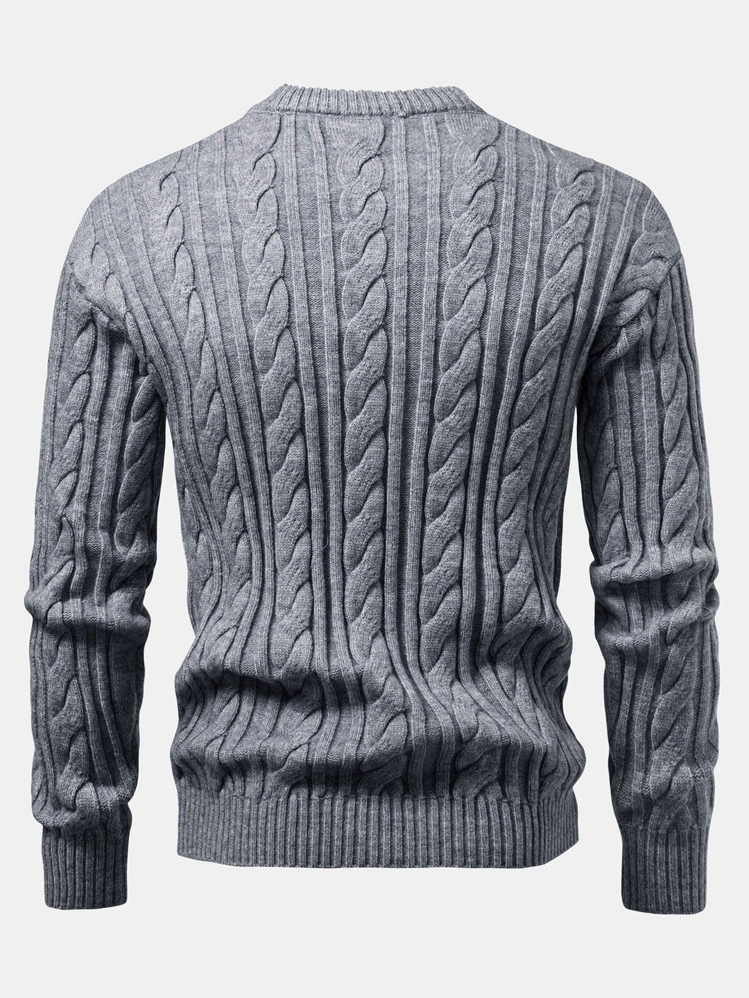 Suéter de Punto Jacquard Retorcido con Cuello Redondo