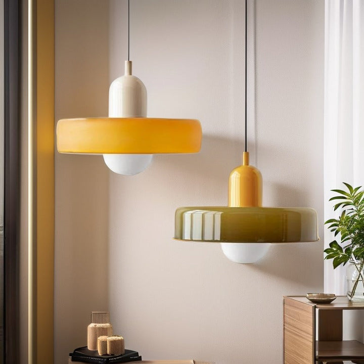 Glarefusion | Lámpara colgante LED de vidrio estilo Bauhaus moderno