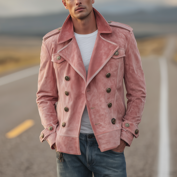 Chaqueta clásica retro de estilo occidental con solapa para hombre