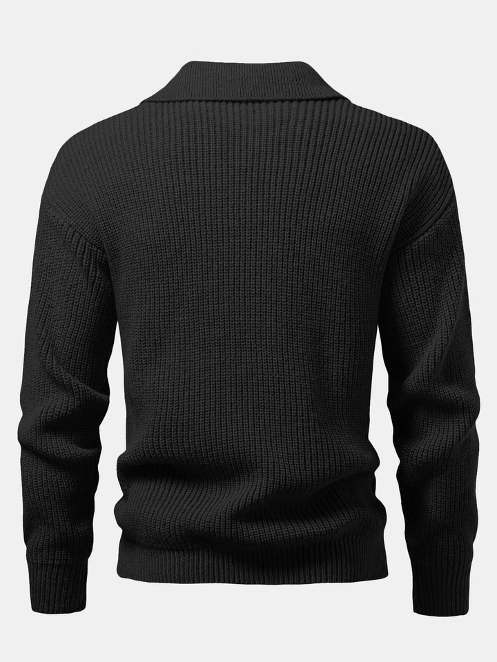 Polo de Punto Texturizado de Manga Larga