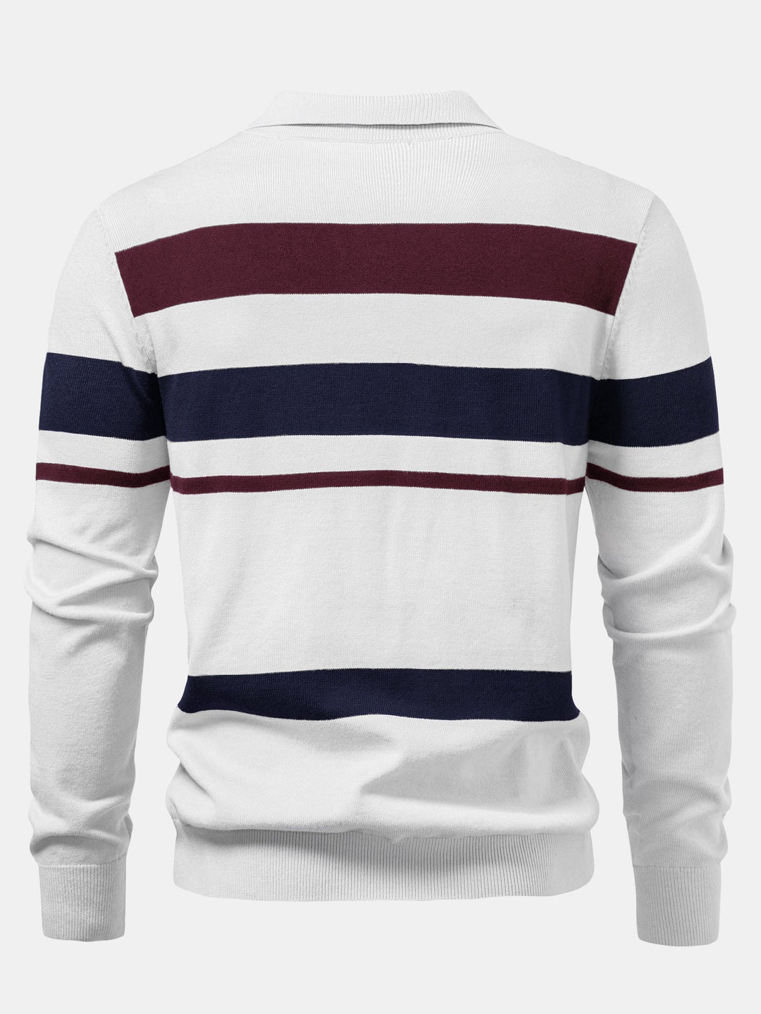 Polo de Punto de Rayas de Manga Larga