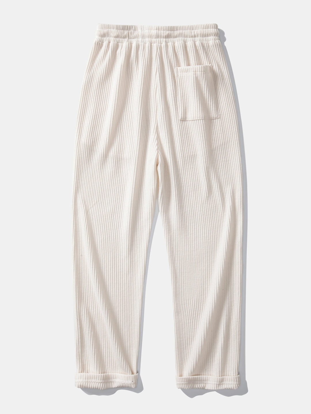 Camisa de Waffle con Botones y Pantalones de Waffle Tejidos con Cordón